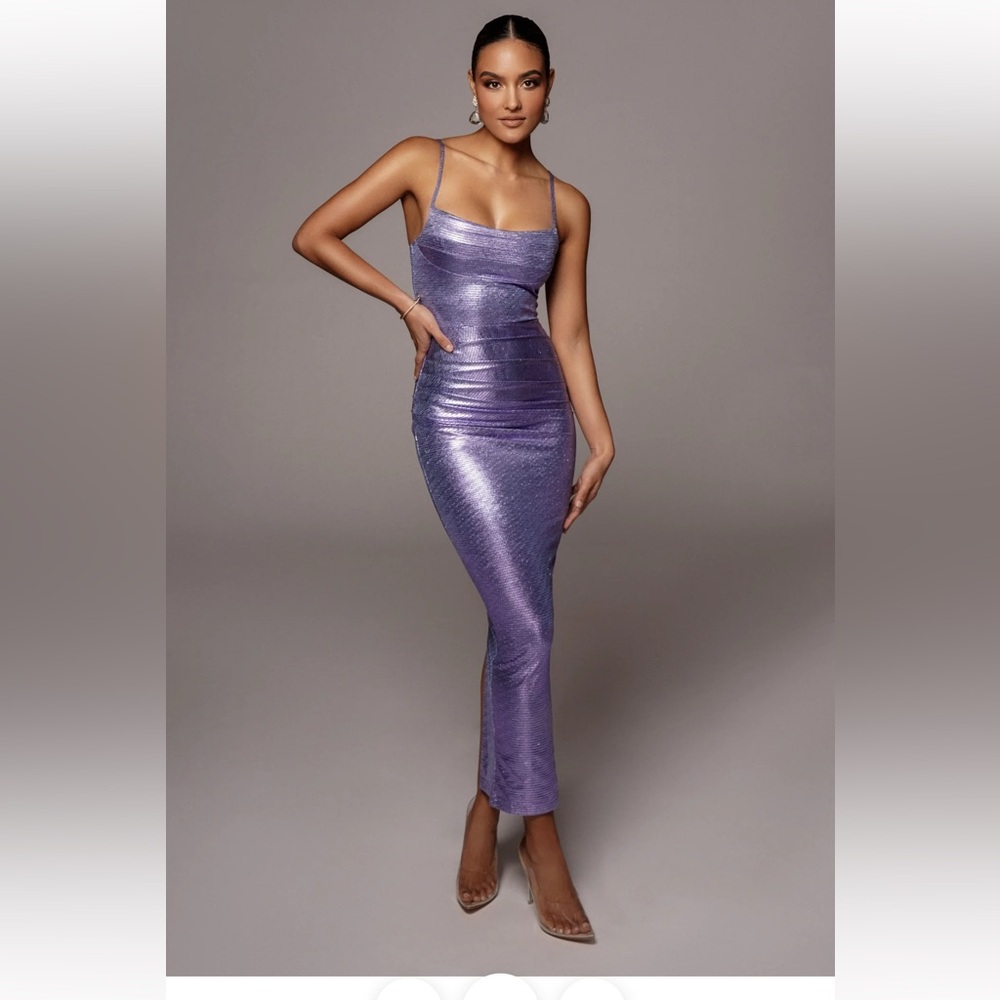 Purple maxi bodycon dress